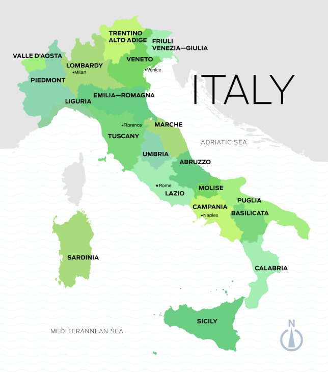 Italy wine map