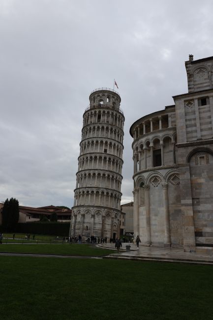 Capture of the Leaning Tower of Pisa in Pisa, Italy from Piazza dei Miracoli.