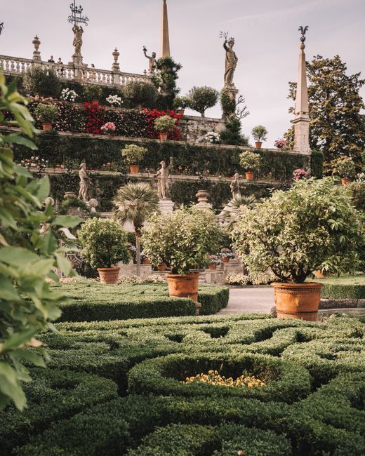 Discover the intricate beauty of a historic Italian garden in Stresa, Piedmont.