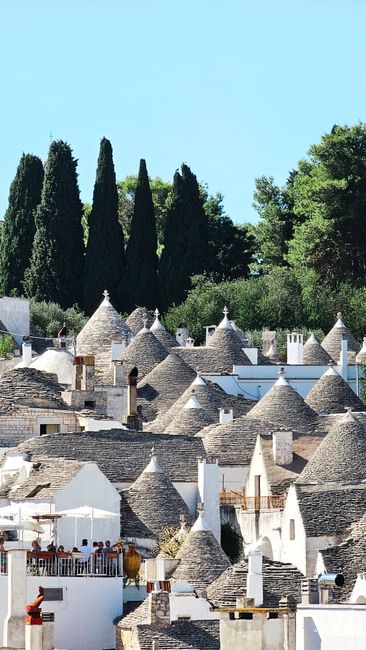Charming view of Trulli houses in Alberobello, Apulia, Italy.